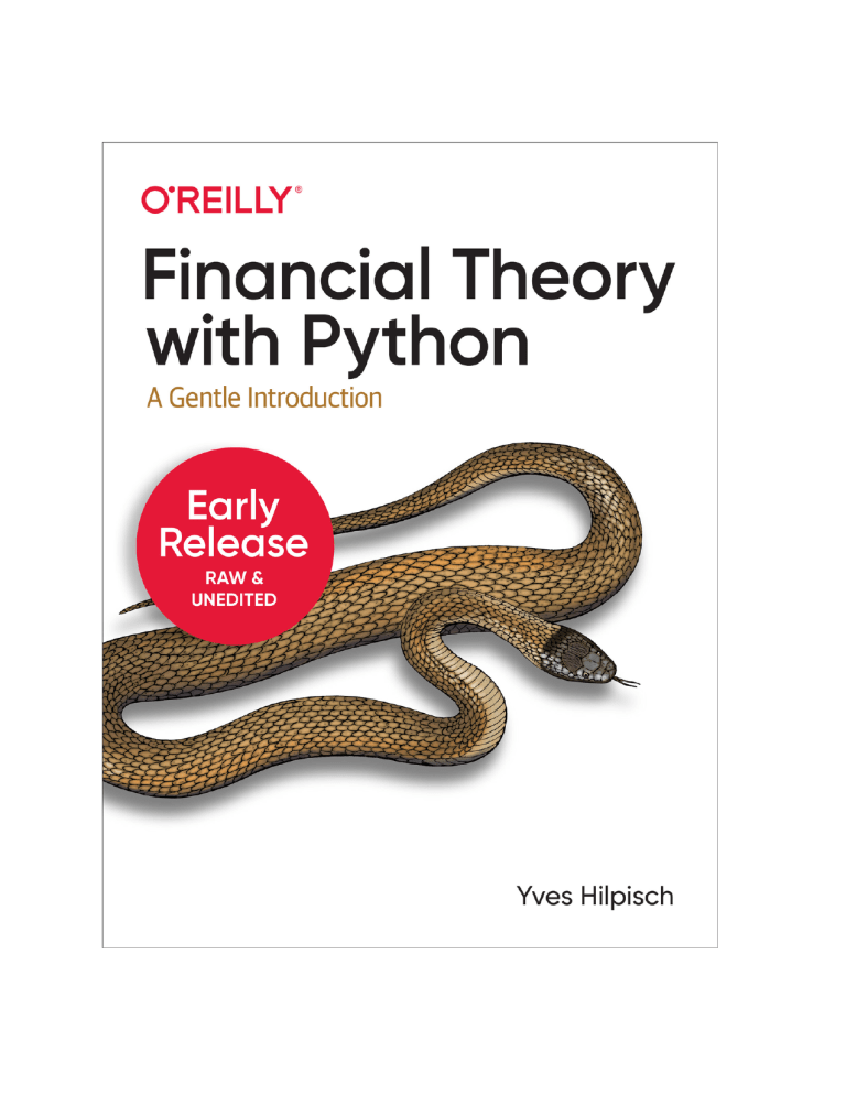 Financial Theory with Python: A Gentle Introduction