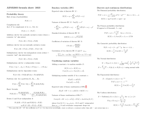 Formula Sheet