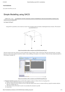 Simple Modeling with SACS Software Tutorial