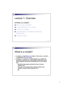 Week1-Introduction to modeling