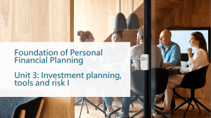 Personal Financial Planning: Investment Tools & Risk