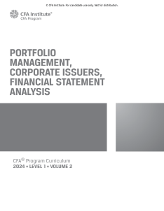 CFA Level 1 Curriculum: Portfolio, Corporate, Financial Analysis