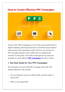 How to Create Effective PPC Campaigns