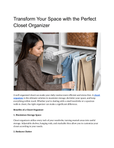 Closet Organizer Guide: Maximize Space & Reduce Clutter