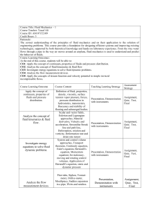 Fluid Mechanics Course Syllabus