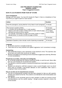 General Paper Exam Paper & Suggested Answers