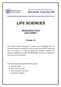 Grade 10 Life Sciences Resource Pack