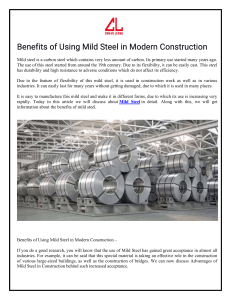 Mild Steel Benefits in Construction