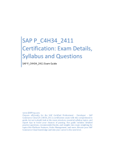 SAP P_C4H34_2411 Certification: Exam Details, Syllabus and Questions