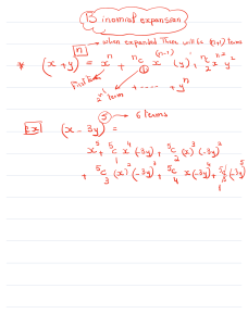 Binomial Expansion Notes