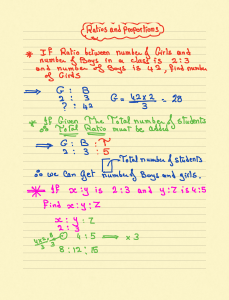 Ratios and proportionality notes