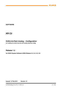 KUKA ArcTech Analog Configuration Manual