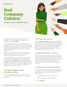 Bad Company Culture: 10 Red Flags & How to Fix It