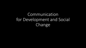 Communication for Development and Social Change