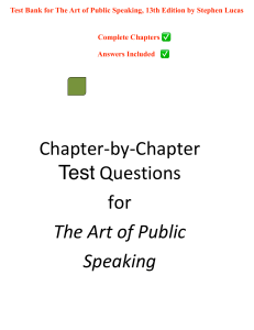 Public Speaking Test Bank, 13th Edition