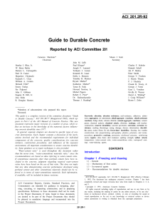 Guide to Durable Concrete: ACI 201.2R-92