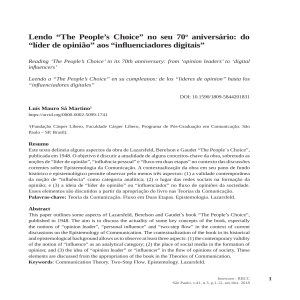 The People's Choice: Líderes de Opinião e Influência Digital