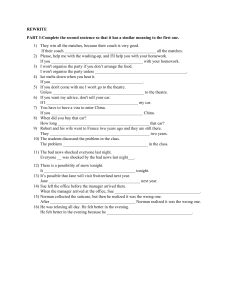 English Sentence Transformation Worksheet