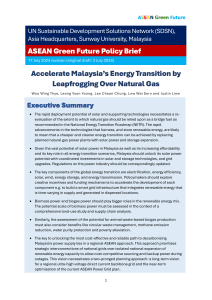 Malaysia Energy Transition: Leapfrogging Natural Gas