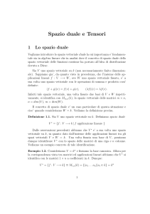 Spazio duale e Tensori: Introduzione all'Algebra Lineare