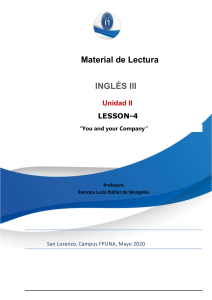 Unidad 2 Lesson 4