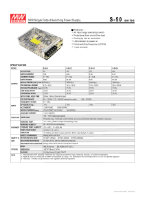 50W Single Output Switching Power Supply Datasheet