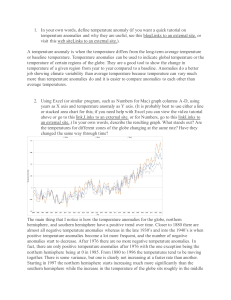 Temperature Anomaly Analysis Worksheet