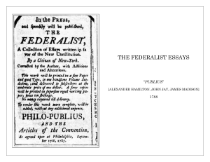 The Federalist Essays: Union & Constitution