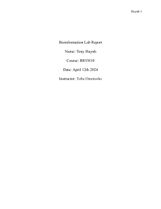 Bioinformation Lab Report: DNA Topoisomerases Analysis