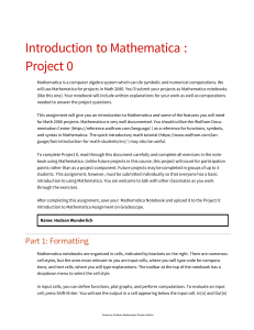 Introduction to Mathematica Project 0