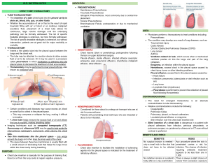 Chest Tube Thoracostomy: Medical Notes