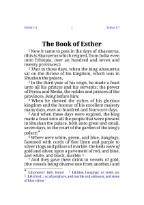 Book of Esther: Biblical Text