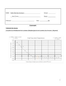 Cryoscopie  blanc de rapport H23 remise