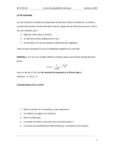 Loi normale : cours sur les probabilités continues