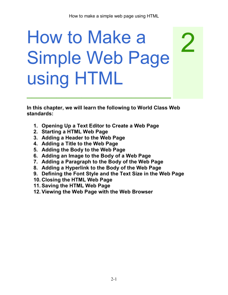 HTML Web Page Tutorial: Create a Simple Web Page