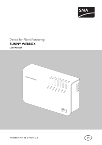 SUNNY WEBBOX User Manual: Plant Monitoring Device