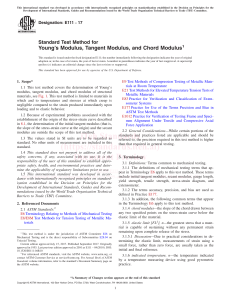 Young's Modulus Test Method: ASTM E111