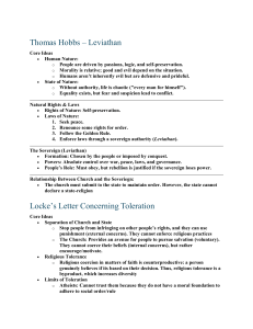 Hobbes, Locke, Rousseau: Political Philosophy Lecture Notes