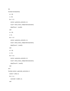 MATLAB Code: Linear Independence of Vectors