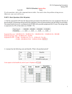 Engineering Economics Practice Test Answer Key