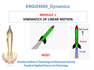 Kinematics of Linear Motion Presentation