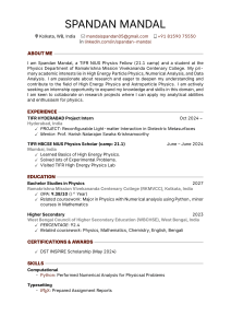 Spandan Mandal CV