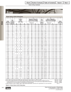 Parker O-Ring Sizes: Series 2-XXX Technical Specs