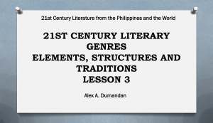 21st Century Philippine Literature Genres