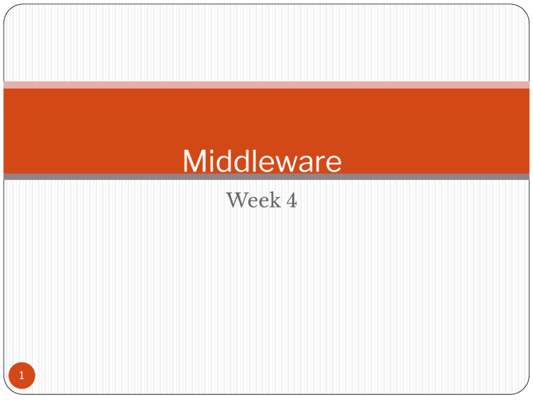 Middleware Overview Middleware Overview