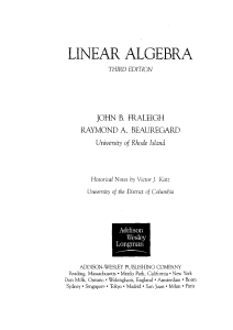 Linear Algebra Textbook, 3rd Edition