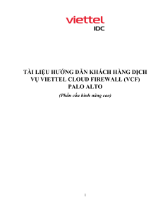 Viettel Cloud Firewall (VCF) Palo Alto Advanced Configuration Guide