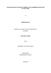 Consumer Rights in South Africa: A Legal Thesis