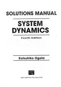 System Dynamics Solutions Manual, 4th Ed.