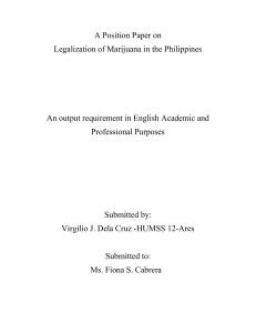 Marijuana Legalization in the Philippines: A Position Paper